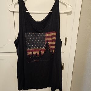 Maurices large black tank top flag